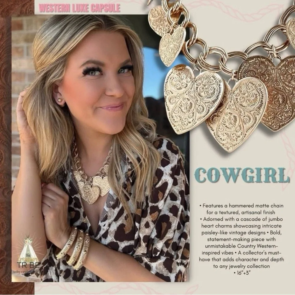 Park Lane Cowgirl Gold Heart Charm Necklace - Picture 3 of 8